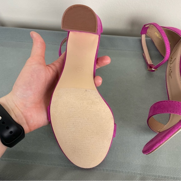 ⭐️2/$20 Lulus Magenta Suede Ankle Strap Chunky Heels - Picture 11 of 14